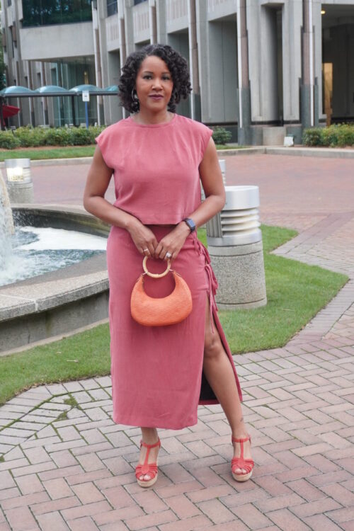 Coral Meets Denim: My Bold Take on Vogue 2096