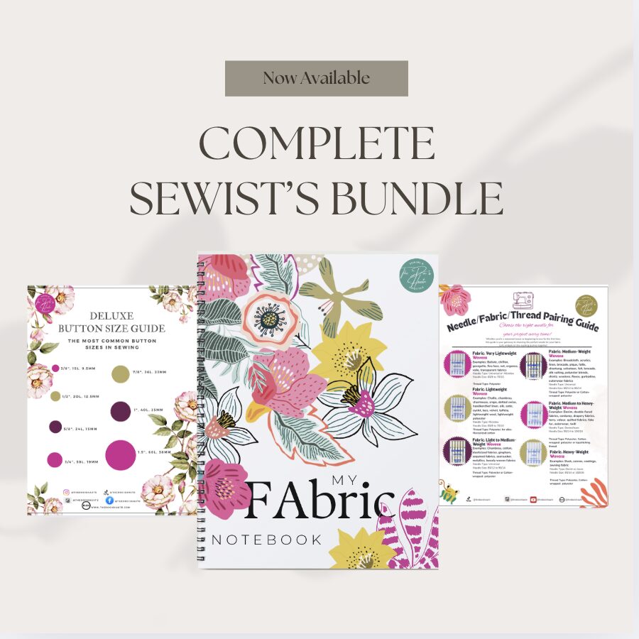 Complete Sewist’s Bundle (Fabric Notebook + Button Guide + Needle/Fabric Guide)